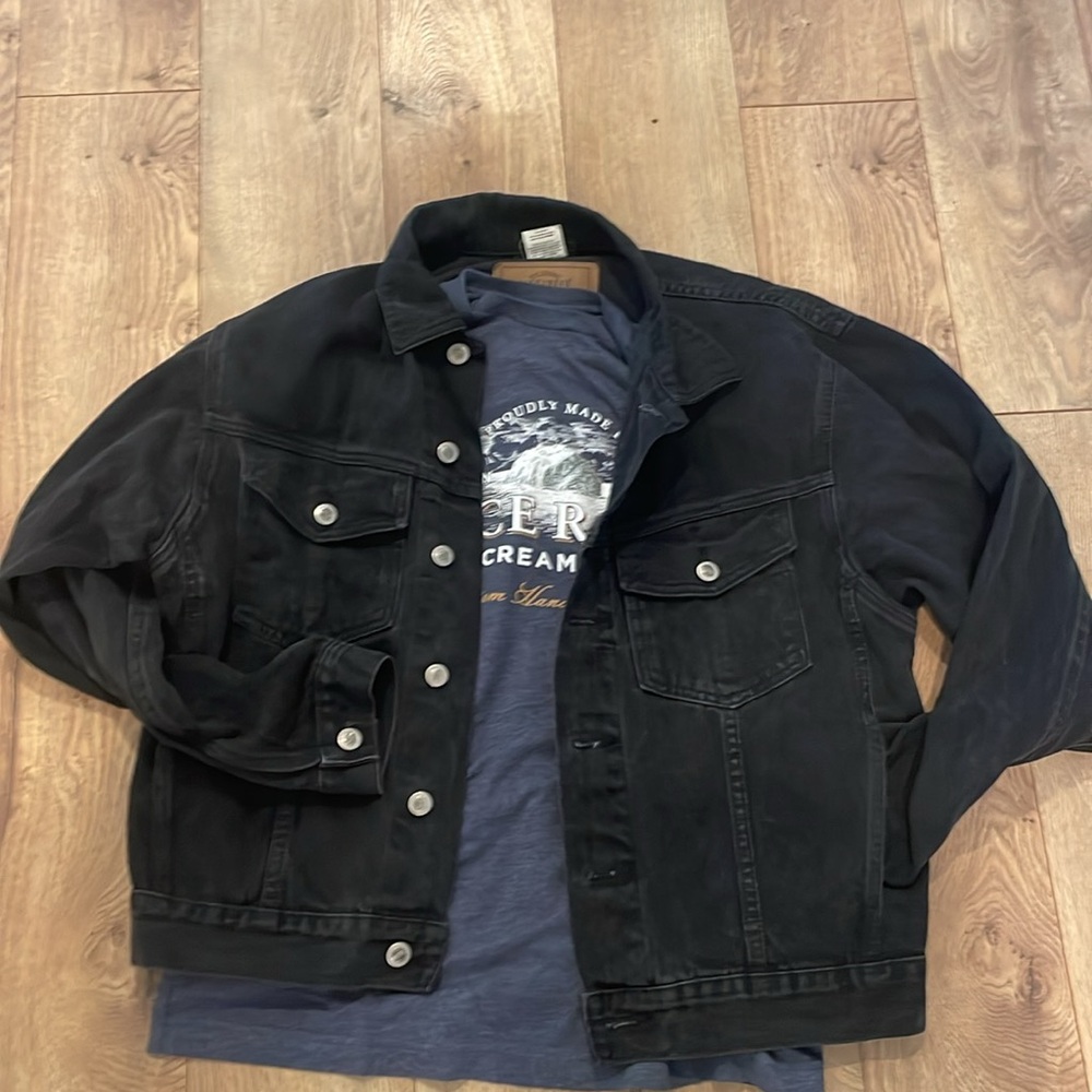Great Oversized Black Denim Jacket - image 3